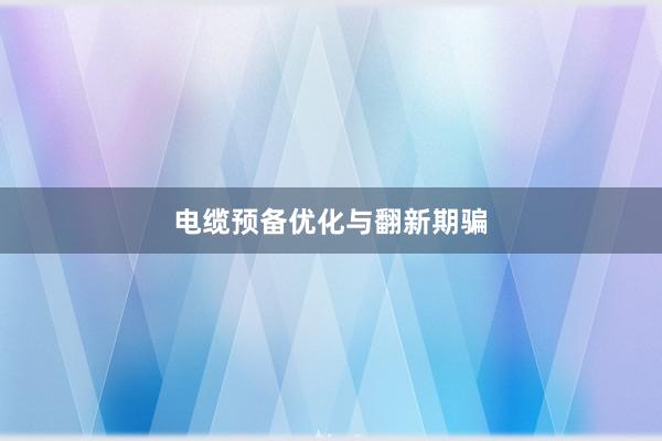 电缆预备优化与翻新期骗